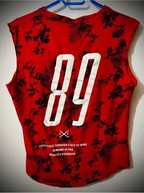 Urban Outfitters Red Graphic Tee with Black Label